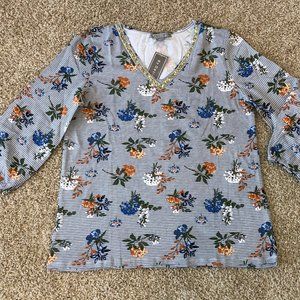 NWT By Design Fabulous Knit Top w Rhinestone Trim